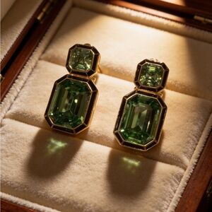 Elegant Green Gemstone Earrings